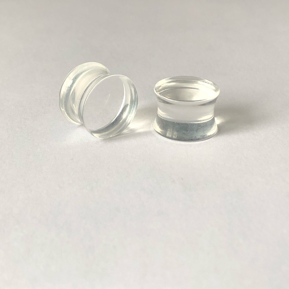 1/2” (12mm) Clear Acrylic Ear Plugs